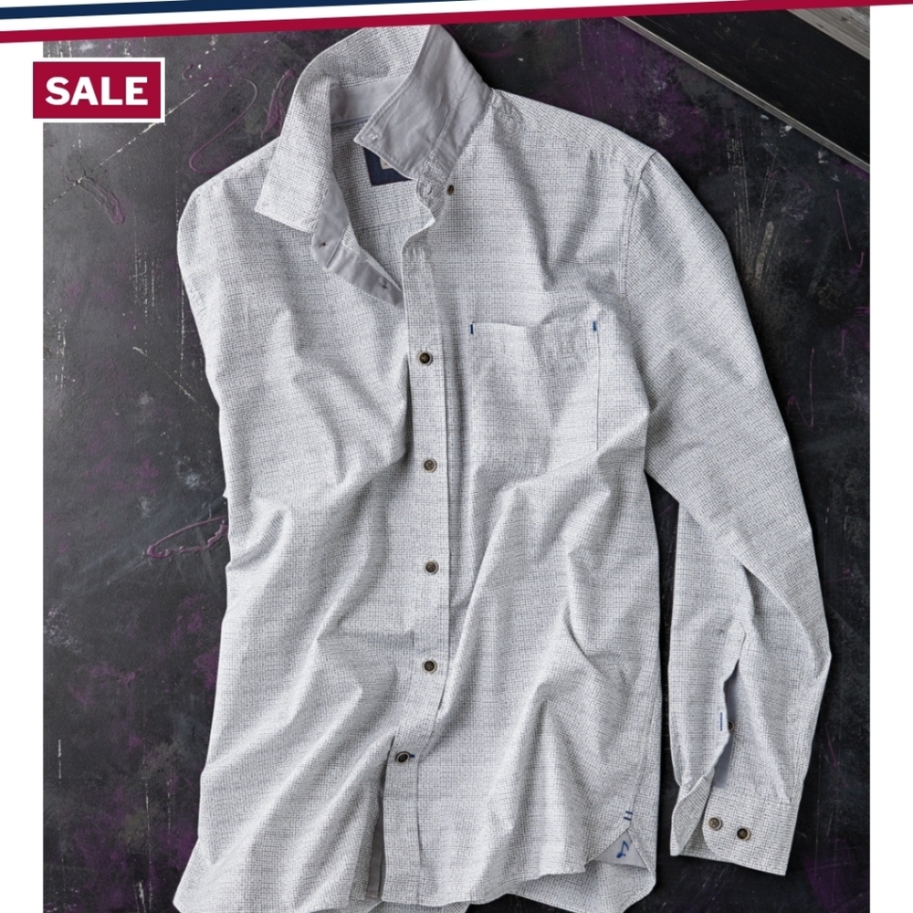 NEW 32 Bar Blues- One Step Closer Microcheck Button Down - Large